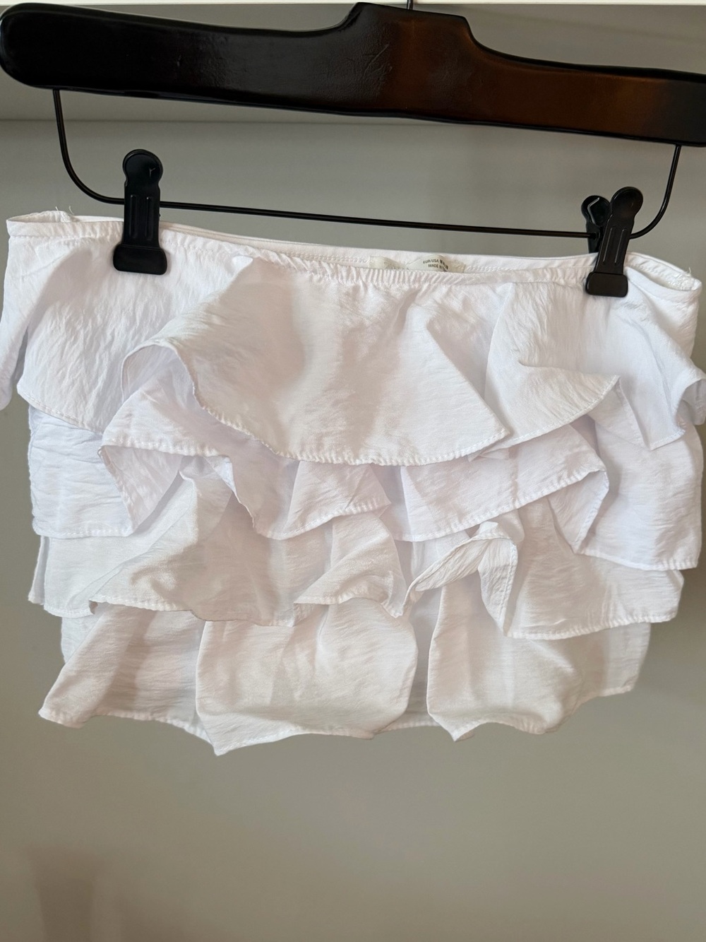 Zara NEW White Ruffle  Crop Top, M